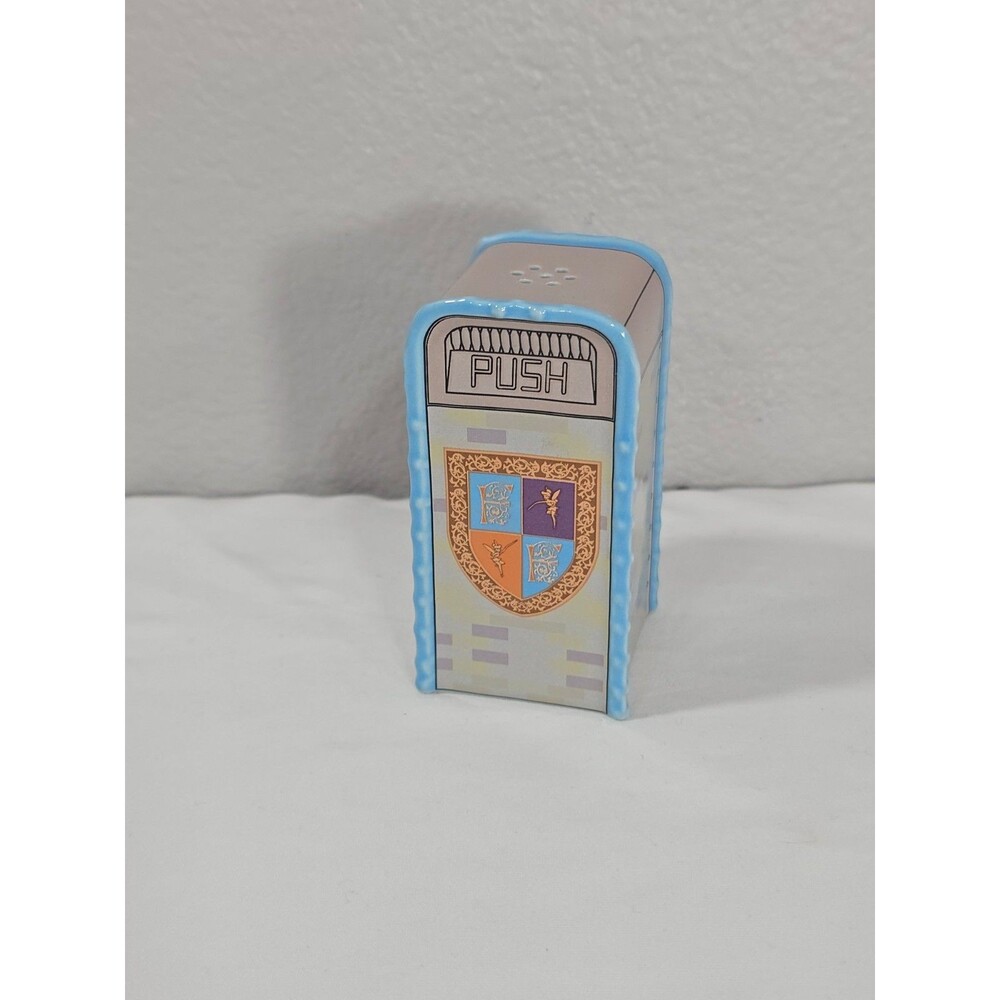 Disney Parks Fantasyland Trash Can Salt Pepper Shaker Ceramic Disneyland NEW